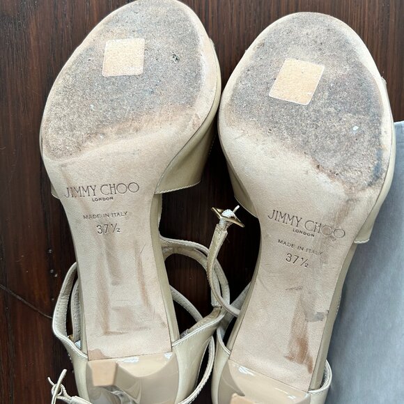 Jimmy Choo Ivette nude heel sandals 37. - Picture 2 of 5